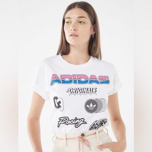 Adidas Originals / Urban Outfitters Retro Racing Jul Graphic Logo Boyfriend Tee